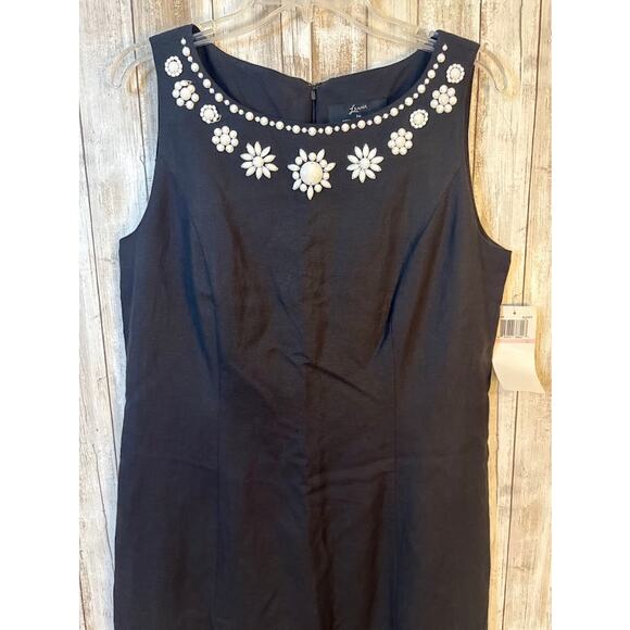 Lennie for Nina Leonard Black Linen Blend Dress - Size 10 NWT - Picture 2 of 10